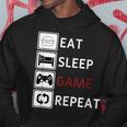 Eat Sleep Game Repeat Essen Schlafen Gamecken Wiederholen Kapuzenpullover Lustige Geschenke