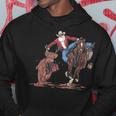 Cowboy Santa Bulldogging Christmas Western Cowboy Xmas Hoodie Personalized Gifts