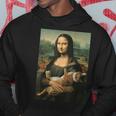 Gioconda Con Gatto Arancione Divertente Pittura Artistica Felpa con cappuccio Regalos divertidos