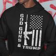 God Guns And Trump 2° Emendamento Bandiera Ar15 Felpa con cappuccio Regalos divertidos