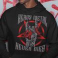 Heavy Metal Never Dies Rock Skull Metalhead Felpa con cappuccio Regalos divertidos