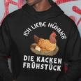 Ich Liebe Hühner Die Kacken Frühstück Ich Liebe Hühner Kapuzenpullover Lustige Geschenke