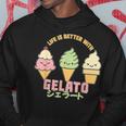 Laita È Migliore Con Gelato Cute Kawaii Cone Trio Giapponese Felpa con cappuccio Regalos divertidos