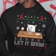 Let It Snow Maglione Natalizio Con Gatto Meme Felpa con cappuccio Regalos divertidos