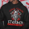 Lieber Stehend Sterben Als Kniend Leben Tattoo German Rock Kapuzenpullover Lustige Geschenke