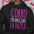 Magliette Divertenti Corsa Corro Per Bruciare La Pazzia Felpa con cappuccio Regalos divertidos