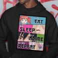 Manga Kawaiano Anime Otaku Cute Eat Sleep Anime Repeat Felpa con cappuccio Regalos divertidos