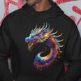 Naga Dragon Illustrazione Mitica Grafica Drago Naga Felpa con cappuccio Regalos divertidos