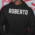Nome Roberto Testo Abbigliamento Corona Bianco Testo Felpa con cappuccio Regalos divertidos