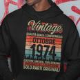 Ottobre 1974Intage Maglia 50 Compleanno Anni Uomo Donna Felpa con cappuccio Regalos divertidos