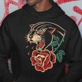 Panther Rose American Tradizionale Tatuaggio Inchiostro Old School Felpa con cappuccio Regalos divertidos