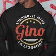 Per Gino Nome Uomo Mito Leggenda Retròintage Felpa con cappuccio Regalos divertidos