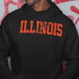 Retro Illinois Il Souvenir Vintage Illinois Orange Throwback Hoodie Unique Gifts