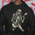 Skeleton Playing Guitar Graphic Rock And Roll Band Rock On Hoodie Unique Gifts