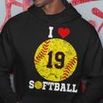 Softbol Número 19 Softball Amante Regalointage Retro Sudadera Regalos divertidos