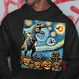 T Rex Dinosaur Starry Night Pumpkin Spooky Halloween Costume Hoodie Unique Gifts