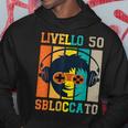 Uomo Compleanno Gamer Livello 50 Anni Sbloccatoideogiochi Felpa con cappuccio Regalos divertidos
