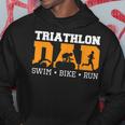 Uomo Triathlon Dad Triathlete Swim Bike Run Repeat Triathlon Felpa con cappuccio Regalos divertidos