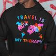 Viaggiatore Camping Trip World Statement Travel Is My Therapy Felpa con cappuccio Regalos divertidos
