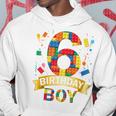 Bambino 6Rd Birthday Boy 6 Year Old Building Blocks 6Th Birthday Boy Felpa con cappuccio Regalos divertidos