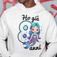 Bambino Ho 8 Anni Ottavo Compleanno Sirena Bambina Felpa con cappuccio Regalos divertidos