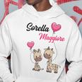 Bambino Sorella Maggiore 2024 Giraffa Bambina Felpa con cappuccio Regalos divertidos