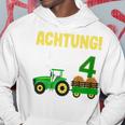 Children's 4Th Birthday Achtung Ich Bin Schon 4 Jahre Tractor Tractor Kapuzenpullover Lustige Geschenke