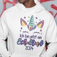 Children's Hurra Ich Bin Jetzt Ein Schulkind 2024 Unicorn First Day At School Kapuzenpullover Lustige Geschenke