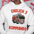 Kinder Endlich Drei Jahre 3Rd Birthday Boys Fire Brigade 80 Kapuzenpullover Lustige Geschenke