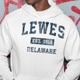 Lewes Delaware Deintage-Sportdesign Marineblau-Druck Kapuzenpullover Lustige Geschenke