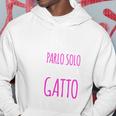Magliette Divertenti Gatti Parlo Solo Con Il Mio Gatto Maglia A Manica Felpa con cappuccio Regalos divertidos