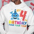 Niños My 4Th Birthday Diseño De Tiburón Para Niños Sudadera Regalos divertidos
