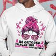 Im October Tragen Wir Rosa Brustkrebs Bewusstsein Kapuzenpullover Lustige Geschenke