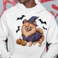 Scary Pumpkin Bat Witch Pomeranian Dog Halloween Hoodie Unique Gifts