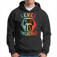 10 Anni Compleanno Regaloideogiochi Level 10 Unlocked Felpa con cappuccio