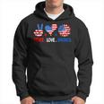 4Th Of July Peace Love America Us Flag Fourth Of July Hoodie