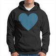 Blaues Herz Simples Minimalistisch Süßes Heart Kapuzenpullover