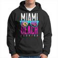 Camicia Miami Beach Florida Sunset Retro Souvenir Surf Miami Felpa con cappuccio