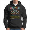 Ciclopatico Frase Ciclista Divertente Bici Uomo Simpatica Felpa con cappuccio