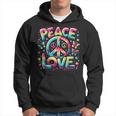 Colorato Hippie Tie-Dye Peace Sign Love & Unity Felpa con cappuccio