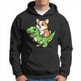 Corgi T-Rex Dinosauro Divertente Cane Tirannosauro Felpa con cappuccio