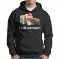 I Eat Cement Moo Deng Hippo Oddly Specific Dank Meme Hoodie
