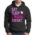 Eat Sleep Kdrama Repeat Kawaii Heart Cute Korean Drama Fan Felpa con cappuccio