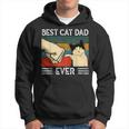 Best Cat Dad Ever Intage Retro Cat Fist Bump Felpa con cappuccio