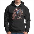 Cowboy Santa Bulldogging Christmas Western Cowboy Xmas Hoodie