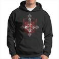 Goth Occult Satanic Cross Upside Down Inverted Gothic Cross Felpa con cappuccio