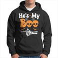 He's My Boo Skeleton Couples Matching Couple Halloween Hoodie