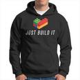 Just Build It Building Toy Blocks Bricks Gioco Per Bambini Felpa con cappuccio