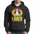 Linux Retrointage Penguin Nerd Sky And Geek Coding Kapuzenpullover