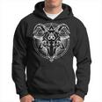 Pentagramma Baphomet Capra Satanista Gotico Gotico Occulto Felpa con cappuccio